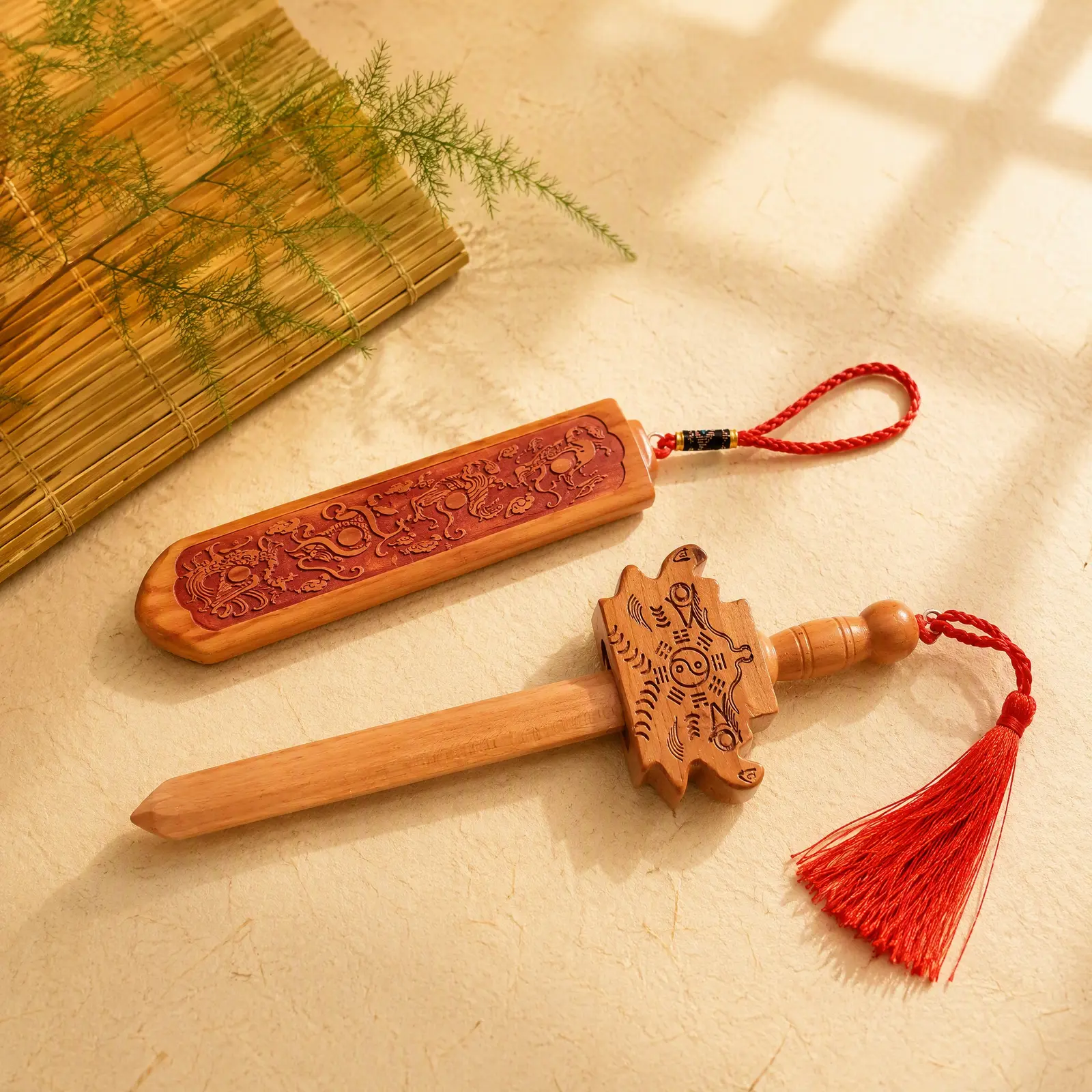 Peach Wood Sword Pendant