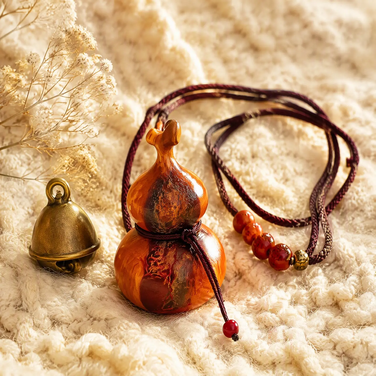 Peach Wood Gourd Pendant
