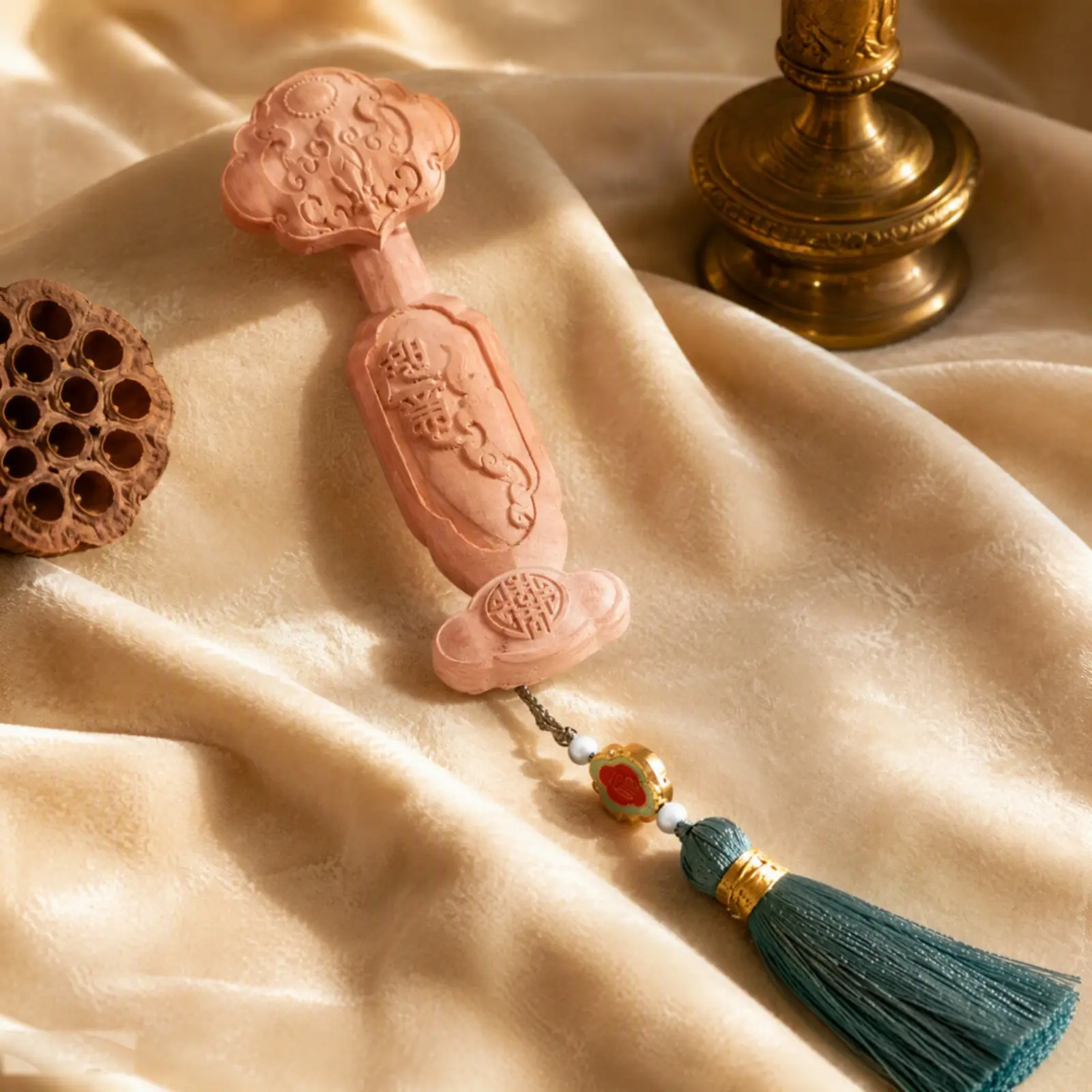 Peach Wood Mini Ruyi Ornament