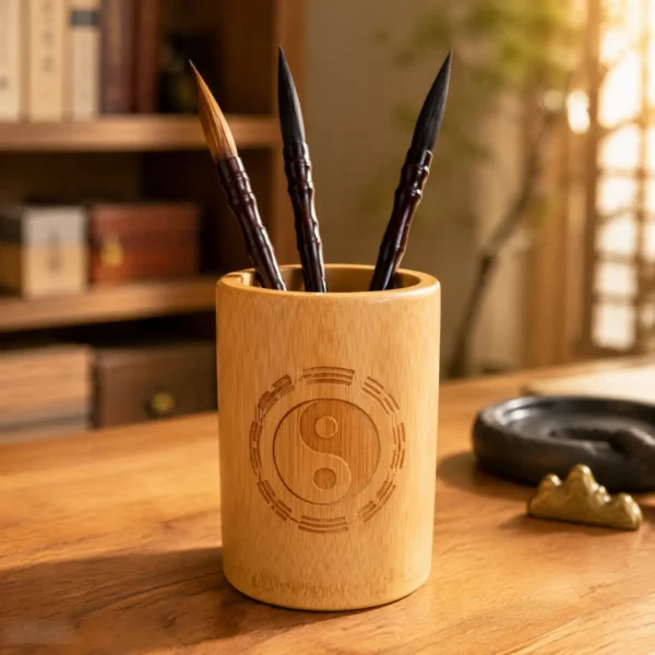 Bamboo I-Ching Hexagram Pen Holder