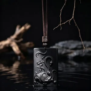 Obsidian Black Tortoise Pendant