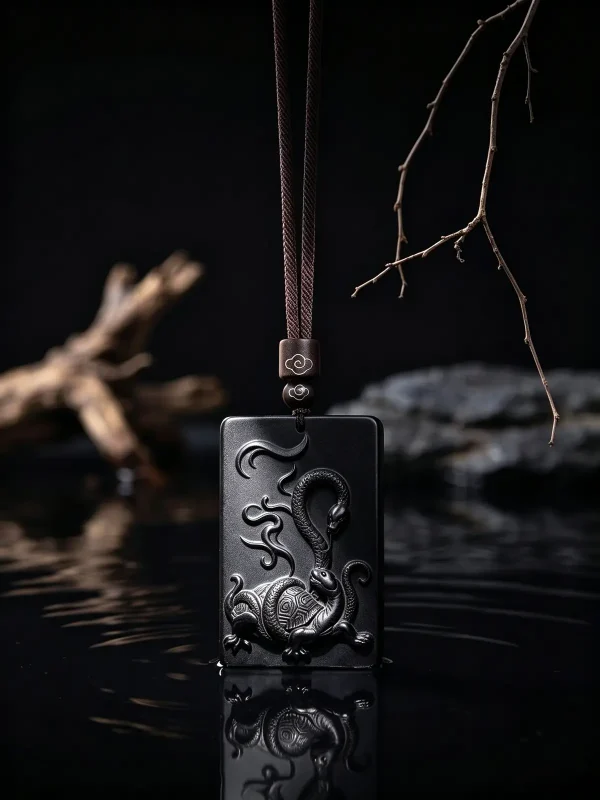 Obsidian Black Tortoise Pendant