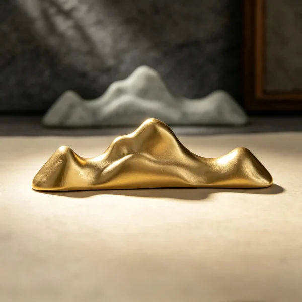 Brass Mountain Pen Rest with Bagua