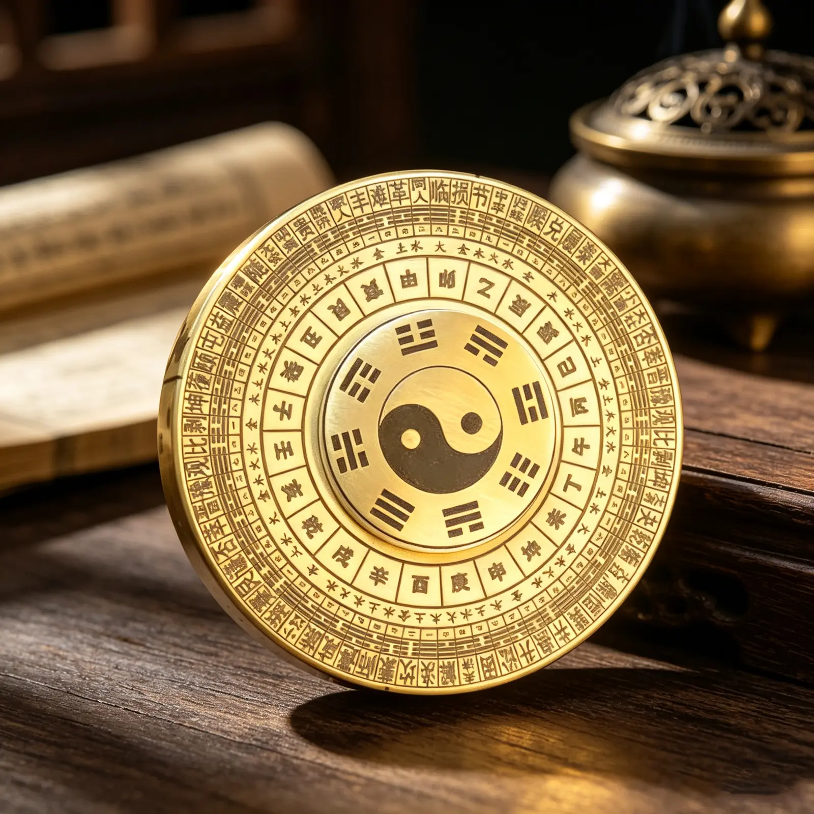 Alloy Bagua Compass Pendant